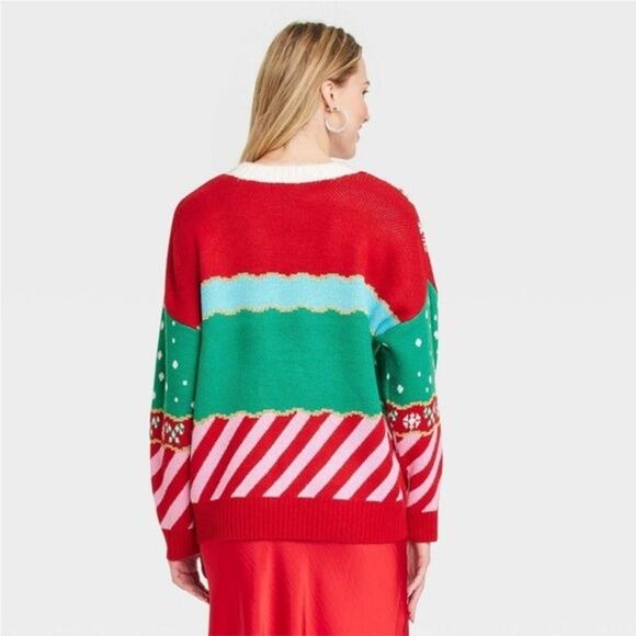 33 Degrees Women XXS Red Merry Jolly Santa Ugly Christmas Sweater Holiday H10-18 - Picture 2 of 7